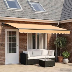 Auvent rétractable Sable 450 × 350 cm Polyester et Aluminium 624149624149