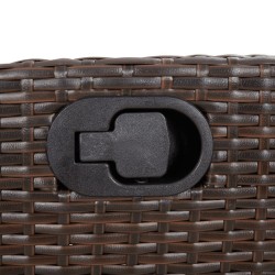 Ensemble à manger de jardin 5 pcs et coussins marron poly rotin 624151624151