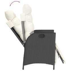 Ensemble à manger de jardin coussins 5pcs Noir Résine tressée 624155624155