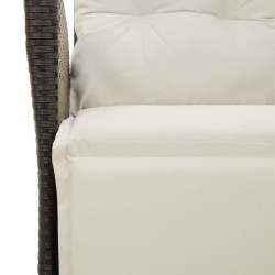 Ensemble à manger de jardin coussins 5pcs Noir Résine tressée 624155624155