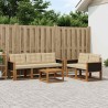 Ensemble de canapés d'extérieur 6 pcs Naturel et Beige 624156624156