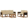 Ensemble de canapés d'extérieur 6 pcs Naturel et Beige 624156624156