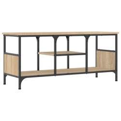 Meuble TV chêne sonoma 100x35x45 cm bois d'ingénierie et fer 624161624161