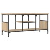 Meuble TV chêne sonoma 100x35x45 cm bois d'ingénierie et fer 624161624161