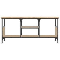 Meuble TV chêne sonoma 100x35x45 cm bois d'ingénierie et fer 624161624161
