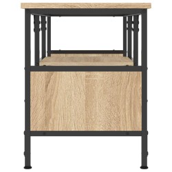 Meuble TV chêne sonoma 100x35x45 cm bois d'ingénierie et fer 624161624161