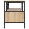 Meuble TV chêne sonoma 100x35x45 cm bois d'ingénierie et fer 624161624161