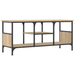 Meuble TV chêne sonoma 100x35x45 cm bois d'ingénierie et fer 624161624161