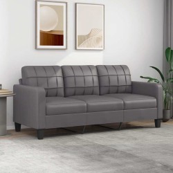 Canapé à 3 places Gris 180 cm Similicuir 624162624162