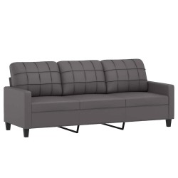 Canapé à 3 places Gris 180 cm Similicuir 624162624162