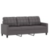 Canapé à 3 places Gris 180 cm Similicuir 624162624162
