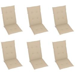 Chaises pliables de jardin lot de 6 avec coussins Bois d'acacia 624164624164