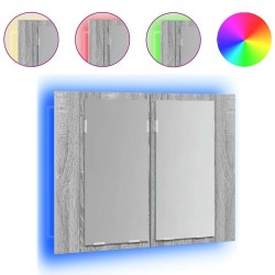 Armoire à miroir LED Sonoma gris 60x12x45 cm Bois d'ingénierie 624168624168