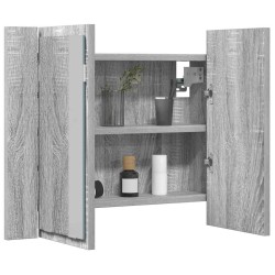 Armoire à miroir LED Sonoma gris 60x12x45 cm Bois d'ingénierie 624168624168