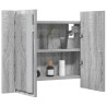 Armoire à miroir LED Sonoma gris 60x12x45 cm Bois d'ingénierie 624168624168