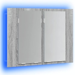 Armoire à miroir LED Sonoma gris 60x12x45 cm Bois d'ingénierie 624168624168