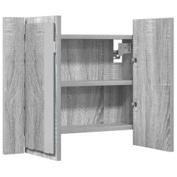 Armoire à miroir LED Sonoma gris 60x12x45 cm Bois d'ingénierie 624168624168
