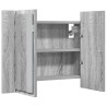 Armoire à miroir LED Sonoma gris 60x12x45 cm Bois d'ingénierie 624168624168
