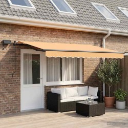 Auvent rétractable Sable 450 × 350 cm Tissu et Aluminium 624171624171