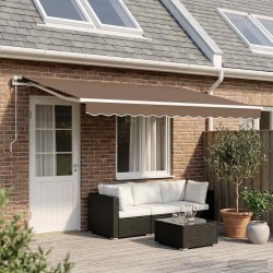 Auvent rétractable Taupe 450 × 350 cm Polyester et Aluminium 624173624173