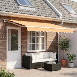 Auvent rétractable Sable 450 × 350 cm Polyester et Aluminium 624174624174