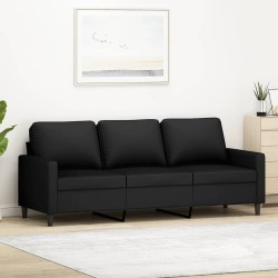 Canapé à 3 places Noir 180 cm Velours 624175624175