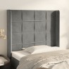 Tête de lit avec oreilles Gris clair 103x16x118/128 cm Velours 624177624177