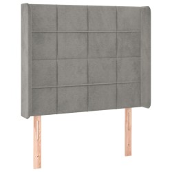 Tête de lit avec oreilles Gris clair 103x16x118/128 cm Velours 624177624177