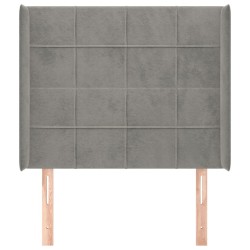 Tête de lit avec oreilles Gris clair 103x16x118/128 cm Velours 624177624177