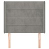 Tête de lit avec oreilles Gris clair 103x16x118/128 cm Velours 624177624177