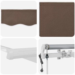 Auvent rétractable Taupe 450 × 350 cm Tissu et Aluminium 624181624181