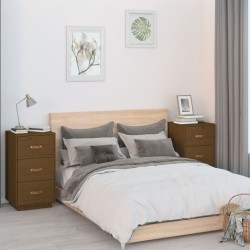  Tables de chevet 2 pcs Marron 40x40x75 cm Bois de pin massif 624183624183
