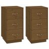  Tables de chevet 2 pcs Marron 40x40x75 cm Bois de pin massif 624183624183