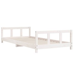 Cadre de lit pour enfants blanc 90x200 cm bois de pin massif 624191624191