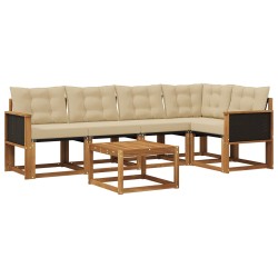 Ensemble de canapés d'extérieur 6 pcs Naturel et Beige 624196624196