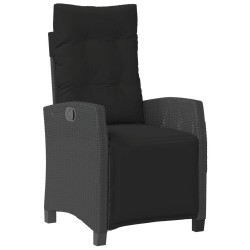 Ensemble à manger de jardin 4 pcs avec coussins noir 624212624212