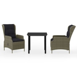 Ensemble à manger de jardin 3 pcs Marron 624213624213