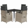 Ensemble à manger de jardin et coussins 5 pcs gris clair rotin 624216624216