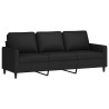 Canapé à 3 places avec repose-pieds Noir 180 cm Velours 624218624218