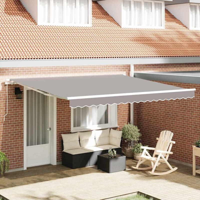 Auvent rétractable Gris clair 400 x 350 x 165 cm 624226624226