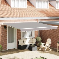 Auvent rétractable Gris clair 400 × 350 cm Tissu et Aluminium 624230624230