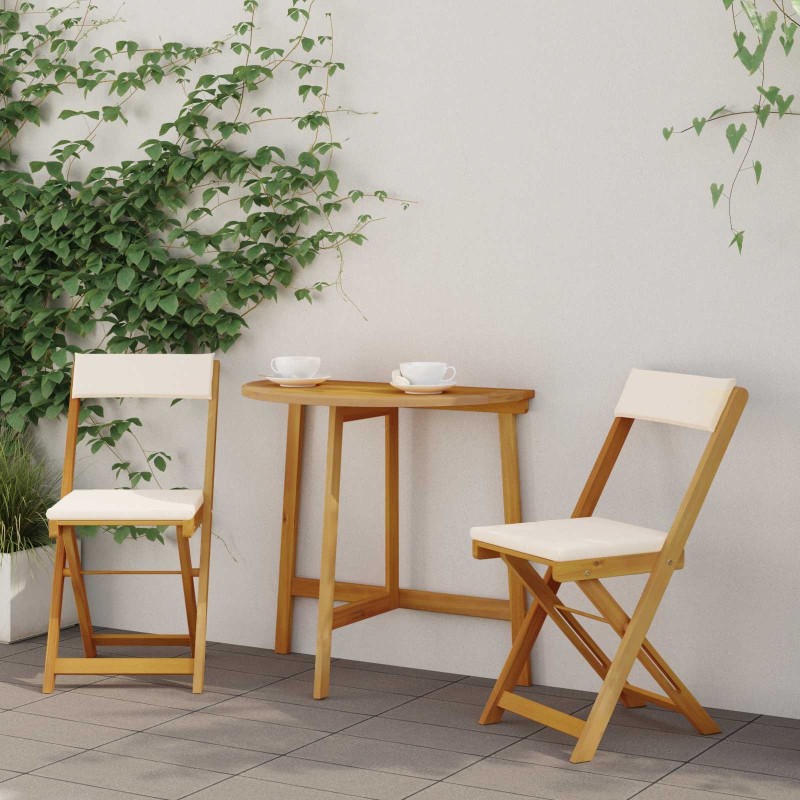 Chaises de bistrot d'extérieur 2 pcs Crème blanc 624242624242