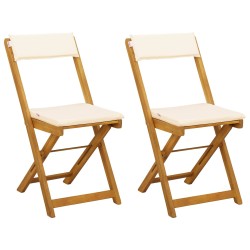 Chaises de bistrot d'extérieur 2 pcs Crème blanc 624242624242