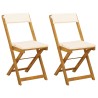 Chaises de bistrot d'extérieur 2 pcs Crème blanc 624242624242