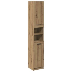 Armoire de bain chêne artisanal 32x34x188,5cm bois d'ingénierie 624244624244