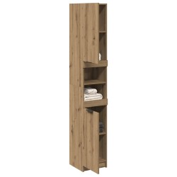 Armoire de bain chêne artisanal 32x34x188,5cm bois d'ingénierie 624244624244