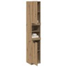 Armoire de bain chêne artisanal 32x34x188,5cm bois d'ingénierie 624244624244
