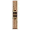 Armoire de bain chêne artisanal 32x34x188,5cm bois d'ingénierie 624244624244