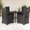 Ensemble à manger de jardin coussins 5pcs Noir Résine tressée 624245624245