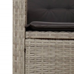 Ensemble à manger de jardin et coussins 5 pcs gris clair rotin 624246624246